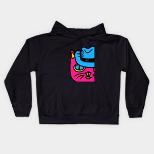 Cat in pansexual pride colors Kids Hoodie